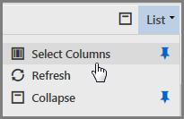 Working with the List pane Configuring columns Working with the List pane In the List pane, you can select, add, and delete columns, and sort the order of