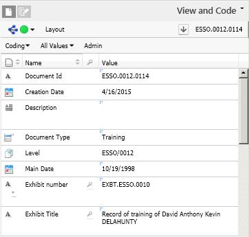 Working with the View and Code pane Working with the View and Code pane When you select a document in the List pane, it appears in the View and Code pane.