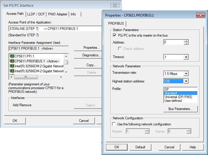 3 Detailed Check 2. Change the properties of the PG/PC interface Open the Properties of the selected interface with the "Properties..." button. Enable the option "PG/PC is the only master on the bus".