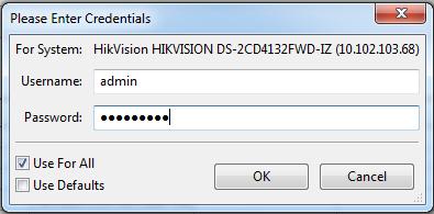 1. Manually add a camera by clicking New. 2. Choose the device type HikVision or Onvif. Enter a username, password, and IP address as configured on the camera.