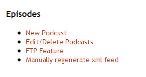 3. Click Send to finish. Upload Your Recording 1. Click admin and then click New Podcast. 2.