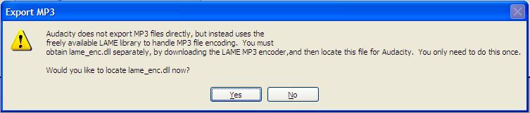 Therefore the file has to be converted into an mp3 format, which is much more accessible, which can be done by selecting the Export As mp3 option on the File Menu.