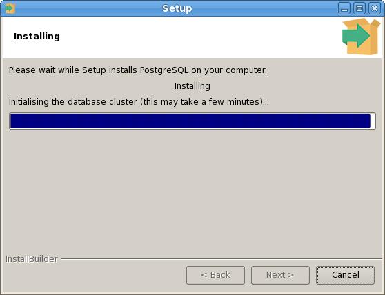Figure 3.8 The Installing dialog.