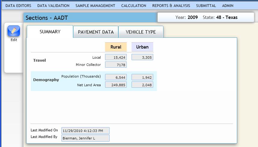 Summary Features Statewide Summary Several Data Summary screens are available to users via the Data
