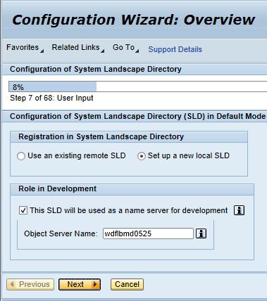 3. After the Configuration Wizard has completed the configuration of the System Landscape Directory,