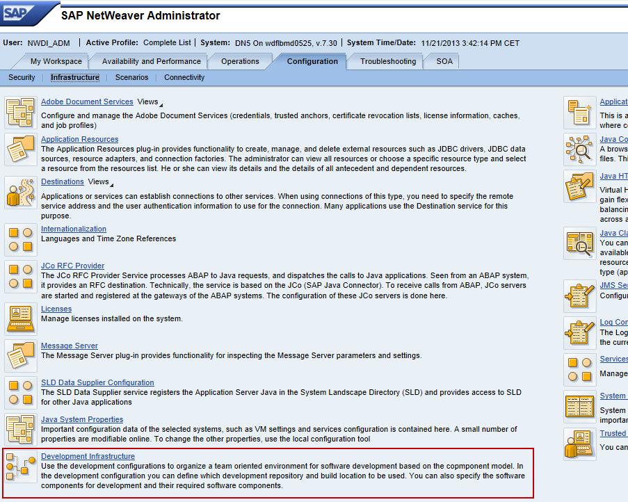 In the SAP NetWeaver Administrator on your NWDI go to Configuration