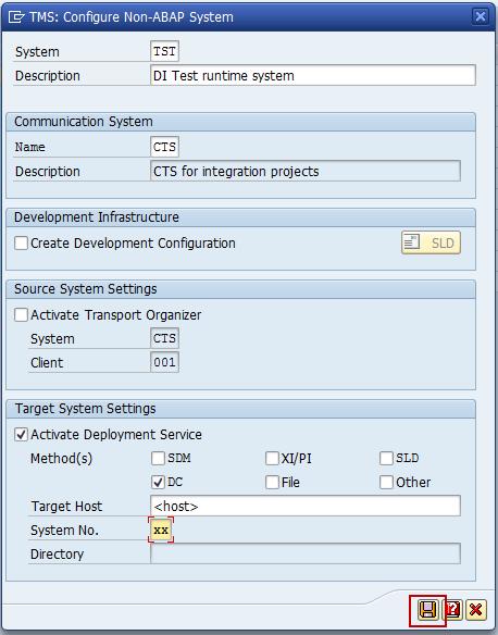 If you are setting up a landscape for source transport, choose Create Development Configuration as well.