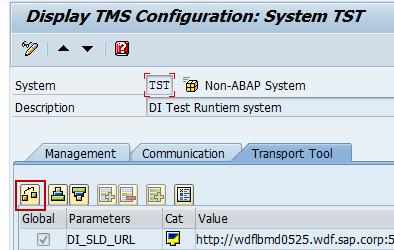 4. To check that the system is configured correctly, click on the button Transp.