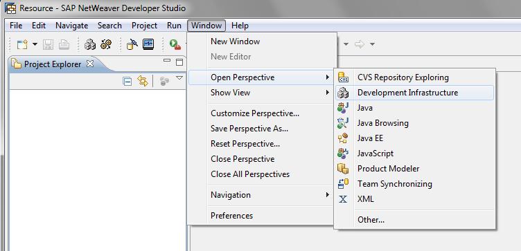 1. Open your SAP NetWeaver Developer Studio.