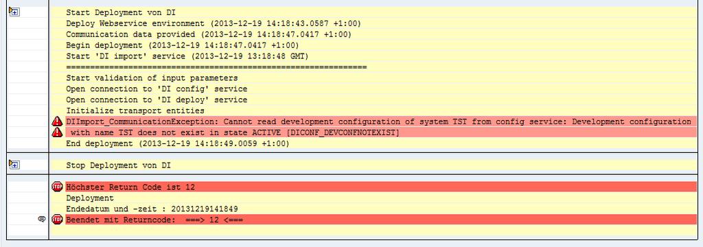 Reason Wrong Deploy Web Service is in use you would like to use source transport but forgot to change the Deploy Web Service to CTSDEPLOY_DI which points to your NWDI.