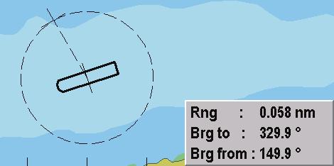 Simrad CS68 ECDIS 6.7 Variable range marker A circle may be added to the chart to indicate a guard zone, either around the vessel or around a fixed position in the chart.
