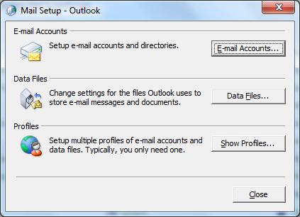 Outlook 2007 and 2010 1. Open the Control panel 2.