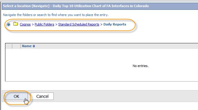 top 10 used interfaces in our Colorado group. Click Select another location. Figure 8: New Report View Wizard: Name 5.