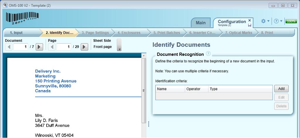 3.3 Step 2 - Identify Documents Vol. 3 Operating The input file(s) may contain one or more documents with each one or several pages.