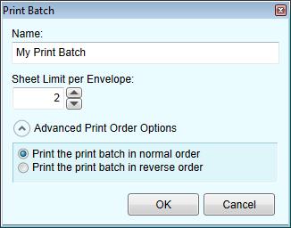 If multiple print batches are defined, the print order is defined for each print batch separately. 3.6.