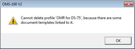 template cannot be deleted: Figure 158: Profile cannot be deleted when in use