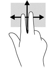 Two-finger scroll Use the two-finger scroll gesture to move up, down, or sideways on a page or image.