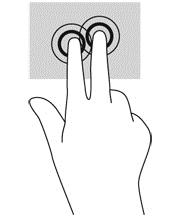 NOTE: The two-finger click performs the same function as right-clicking with the mouse.