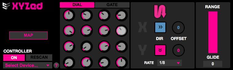 XYZed Inspired by modular X-Y sequencers, this unorthodox 16-step sequencer can be assigned to any parameter in live and then fed different values and directions often with random and unpredictable