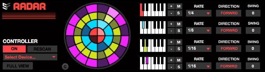 CONTROLLER SELECT: The menu located below Controller Enable. Selects the controller being used with the MIDI sequencer. RESCAN: Utility to rescan the controllers registered within live.