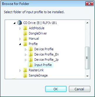 The Browse for Folder dialog is displayed. 1.Select 1.