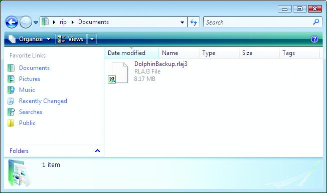 3 The extension of the backup file is RLAJ3. The backup files include the following files.