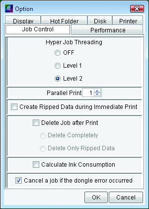 Option Setting Option Setting In the Option window, you can set options related to environment of Raster Link ProIII.