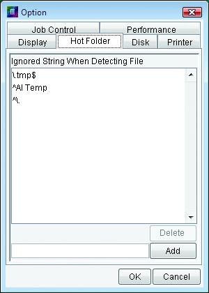 [Hot Folder] Menu When data from application software is saved directly into a hot folder, sometimes an intermediate file is prepared in the process of storing the data in the hot folder.