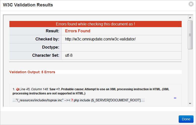 List View: Provides users with a list view of each error with relevant attached information.