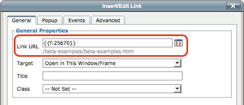 Example of a Dependency Tag Inserting an Internal Link