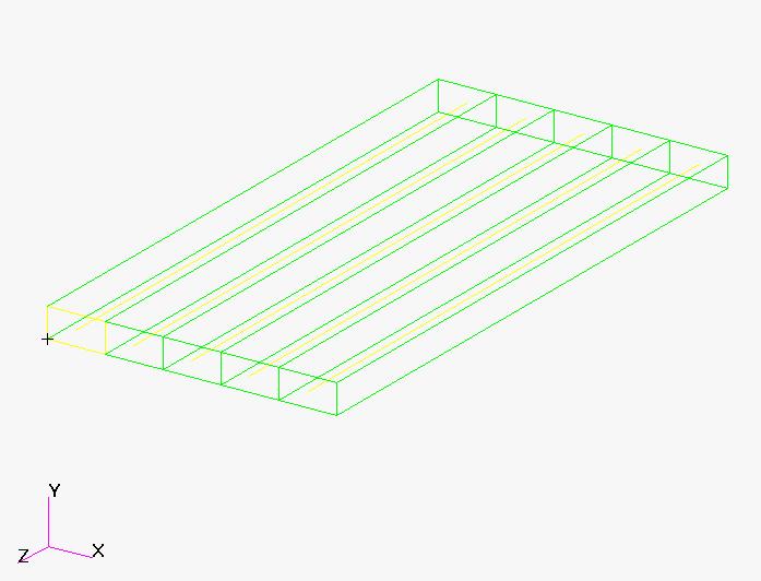 Translate the final curve to complete the rectangular duct Geometry Action: Transform Object: Curve Method: Translate Translation Vector: <1 0 0> Repeat Count: 4 Select the Curve Icon Curve List: