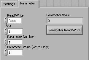 Manual LabVIEW -VI MCC 5.6 Parameters Reading / Writing This demo reads and writes the MCC parameters.