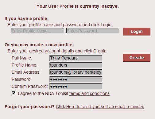 Unit 1: Getting Started User Profiles You can login to your User Profile using the Profile Name login boxes.