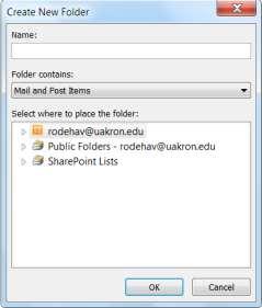 2. Select New Folder. The Create New Folder dialog box displays. 3.