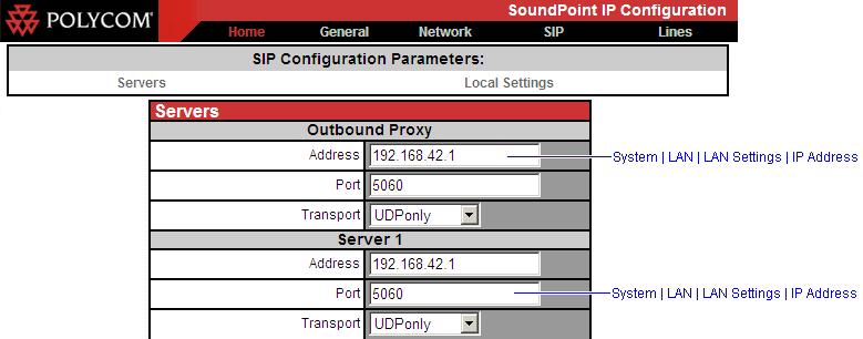 2.2 Polycom SoundPoint Phones A.Either enable Auto-Create Extn/User or otherwise manually add SIP extensions and users to the configuration. 1. Browse to the IP address of the phone.