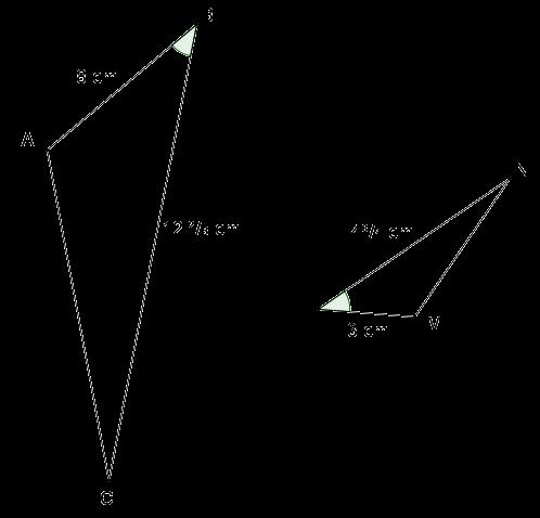 Therefore, ABC~ MLN by the SAS criterion for proving similar triangles. 4 4 2 2. Given DEF and EFG in the diagram below, determine if the triangles are similar.