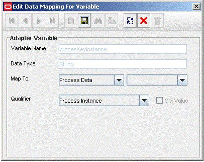 Adding New Fields for Provisioning Figure 4 17 Adapter Variable Mapped to a Process Data Field 7.