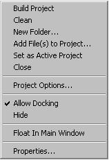 Environment Project Icon Right-Click Menu ) right-click menu (Figure 2-13) provides a project con- The project icon ( text from which to: Build the project Clean (delete intermediate and