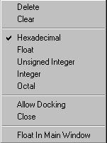 Debugging Windows Right-Click Menu The Expressions window s right-click menu (Figure 2-34) provides commands that change