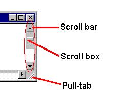 Reference Information Scroll Bars and Resize Pull-Tab Scroll bars appear along the right and bottom edges of the application or document window, as shown in Figure A-14.