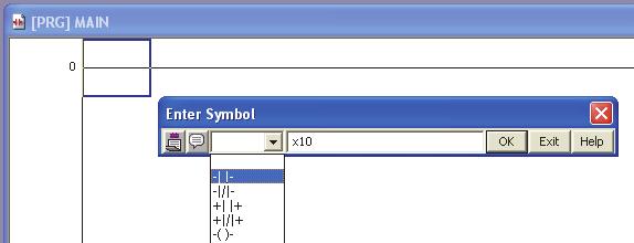 To enter X10, type X10 at the original cursor position and select the contact shown in