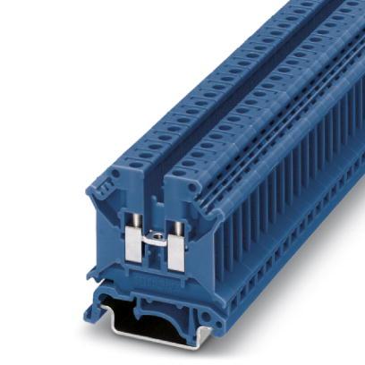 Extract from the online catalog UK 5 N BU Order No.: 3004388 Feed-through modular terminal block, Type of connection: Screw connection, Cross section: 0.2 mm² - 6 mm², AWG 24-10, Width: 6.