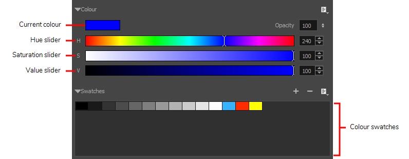 Chapter 7: How to Draw and Paint TIP: If you want to save your colour so you can reuse it later, click on the Add Colour the Colour view to store the colour into a new colour swatch. button in 3.