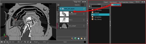 Storyboard Pro 6 Getting Started Guide Importing Layer Templates You can import a layer template into a panel using the Stage or Camera view. How to import a template's layers into a panel 1.