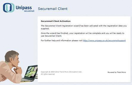 The Securemail plug-in is now installed and your email