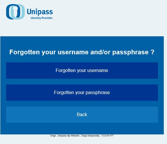 Forgotten your Unipass Username / Passphrase (UP) details?