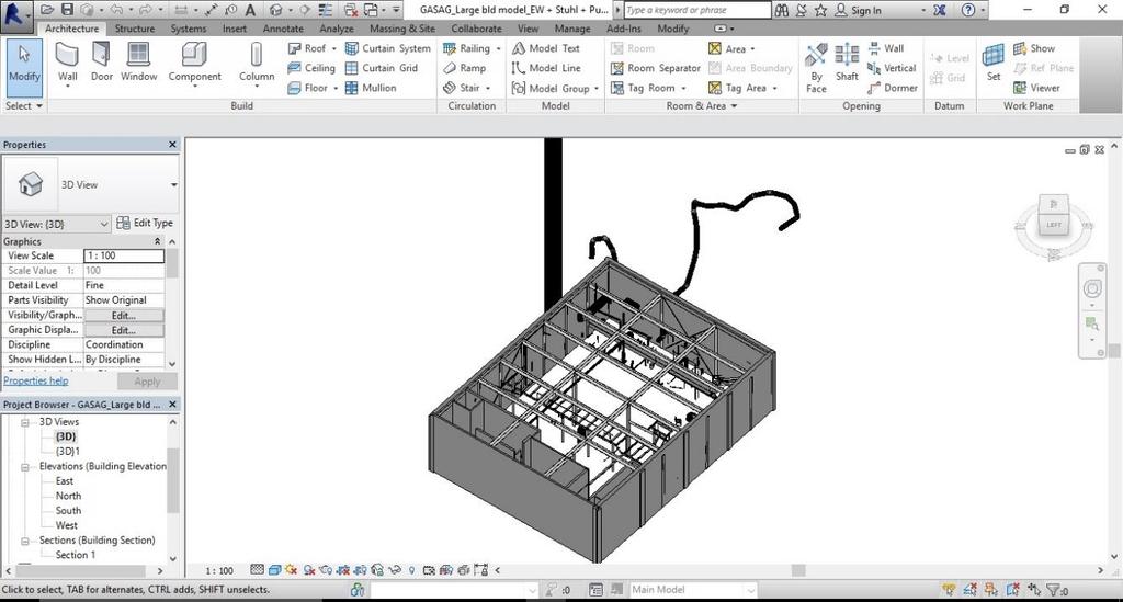 The Autodesk Revit model lacked basic information like, ceiling, floor, BIM data.