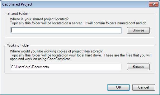 You will be prompted for the location of the shared project repository if you don t know the location of the shared model, you will need to get it from the creator of the model or your network