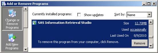 To perform a second installation of SAS Information Retrieval Studio on your machine, complete these steps: 1.