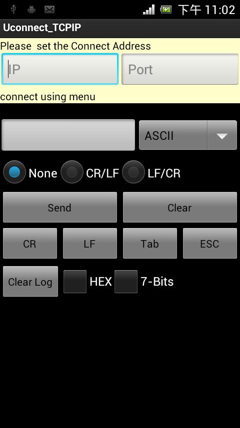 2 Android APP: Android terminal emulator of TCP/IP socket. Support ASCII or Binary format.